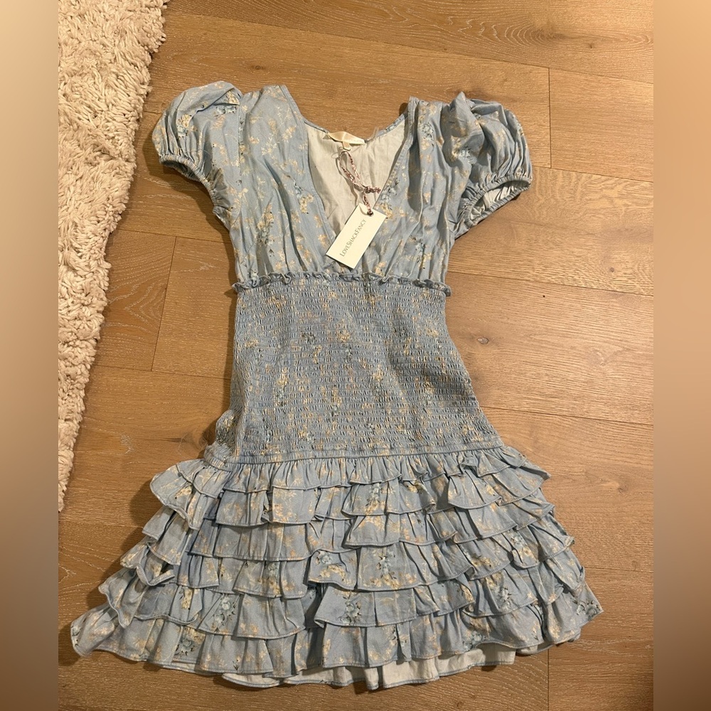 Blue Floral LOVESHACKFANCY Dress
